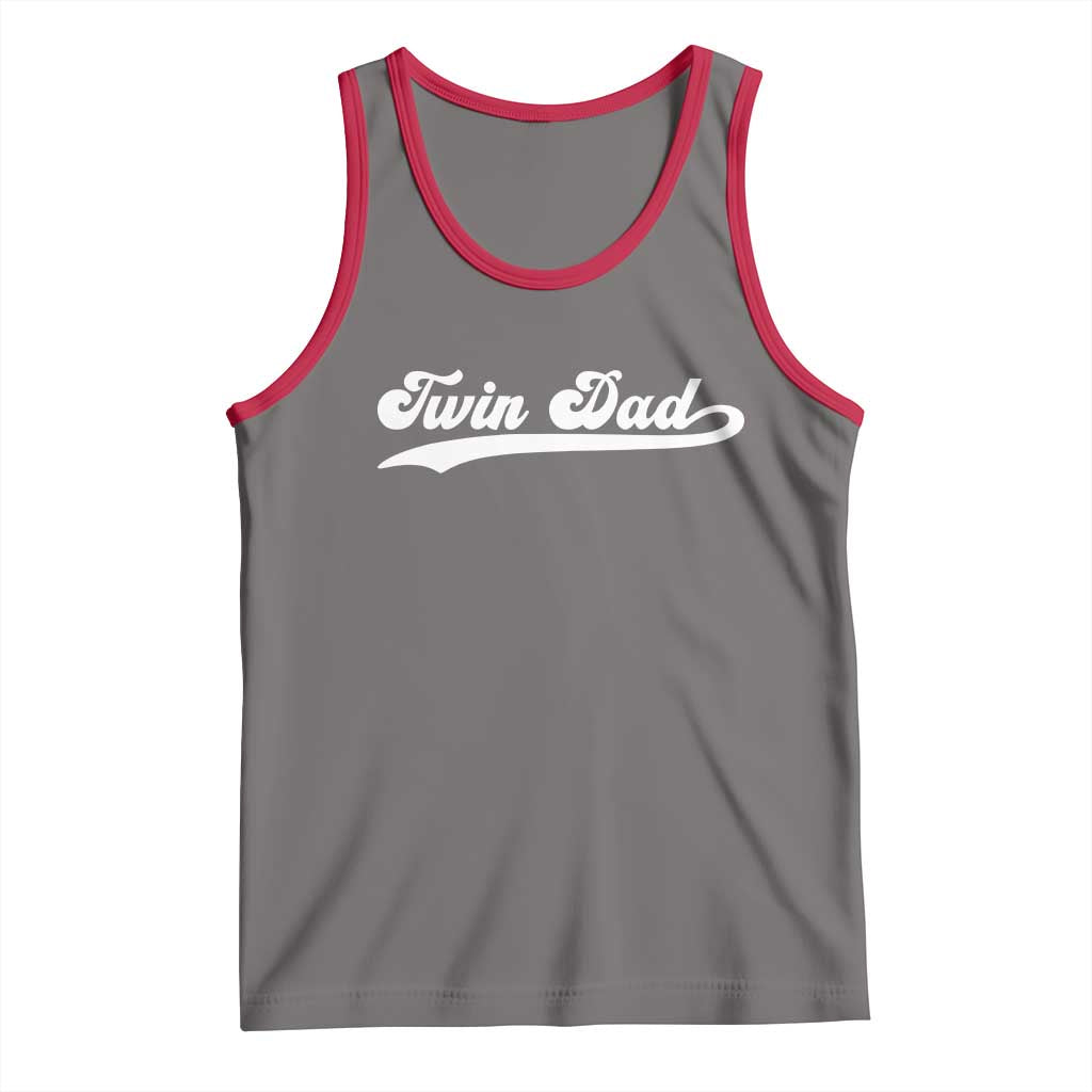 Twin Dad Tank Top Vintage Retro Style Fathers Day Presents TS10 Deep Heather Red Print Your Wear