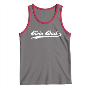 Twin Dad Tank Top Vintage Retro Style Fathers Day Presents TS10 Deep Heather Red Print Your Wear