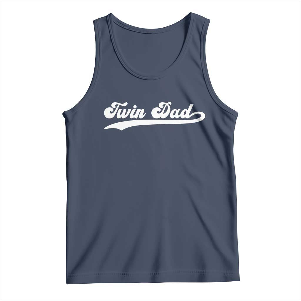 Twin Dad Tank Top Vintage Retro Style Fathers Day Presents TS10 Navy Print Your Wear