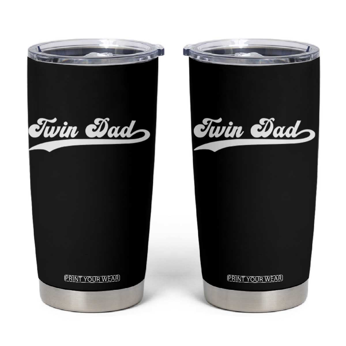 Twin Dad Tumbler Cup Vintage Retro Style Fathers Day Presents TS10 Black Print Your Wear
