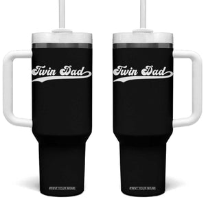 Twin Dad Tumbler With Handle Vintage Retro Style Fathers Day Presents TS10 One Size: 40 oz Black Print Your Wear