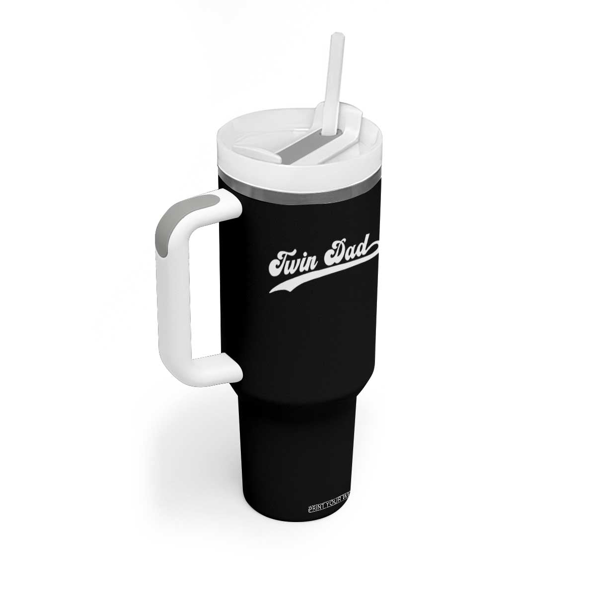 Twin Dad Tumbler With Handle Vintage Retro Style Fathers Day Presents TS10 Print Your Wear