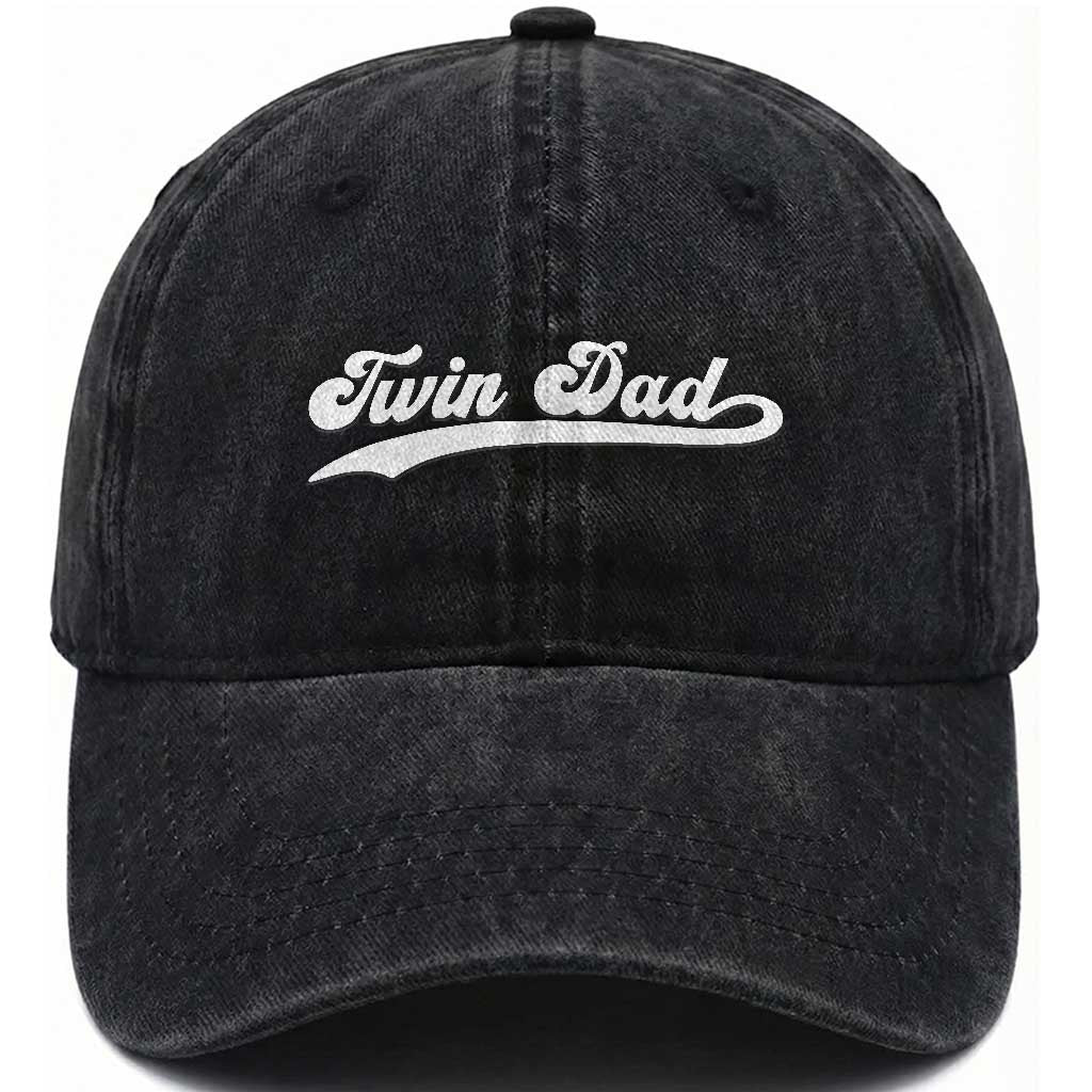 Twin Dad Washed Cotton Baseball Cap Vintage Retro Style Fathers Day Presents TS10 Print Your Wear