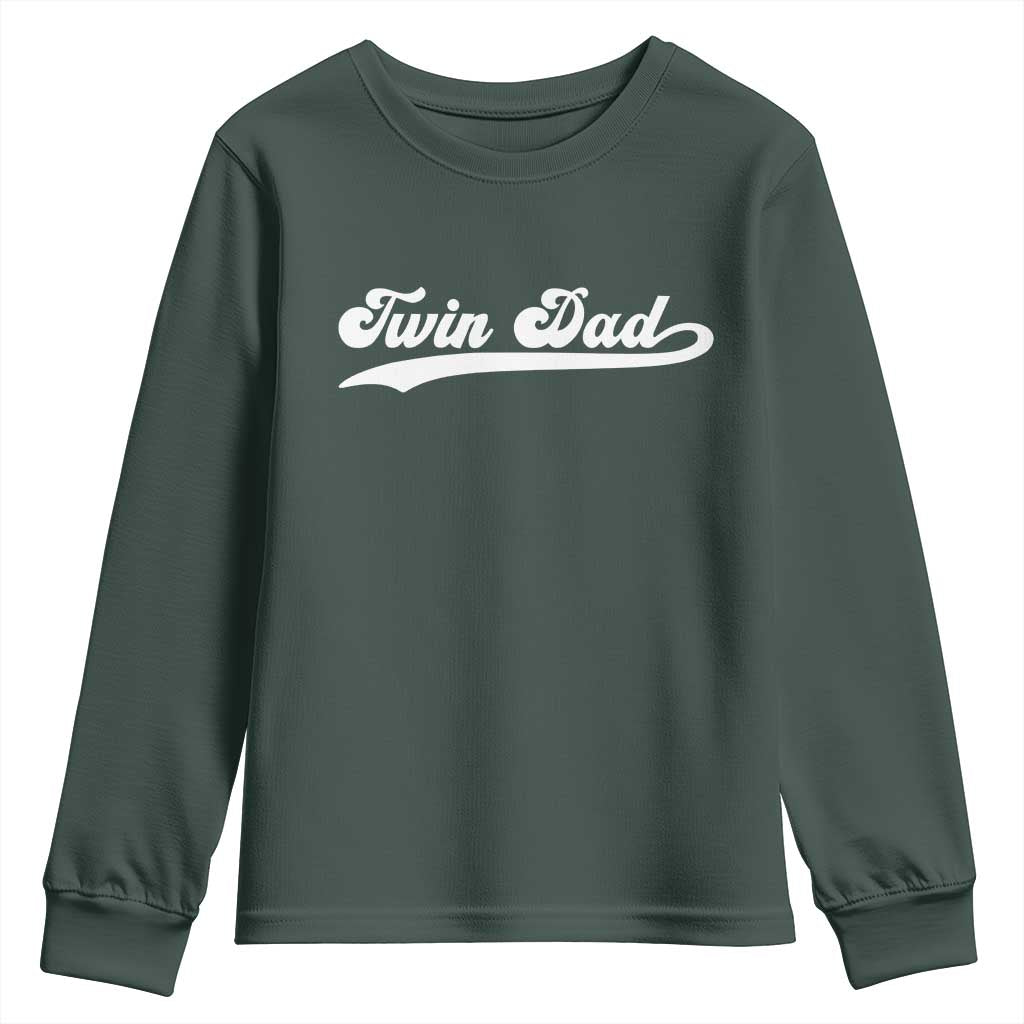 Twin Dad Youth Sweatshirt Vintage Retro Style Fathers Day Presents TS10 Dark Forest Green Print Your Wear