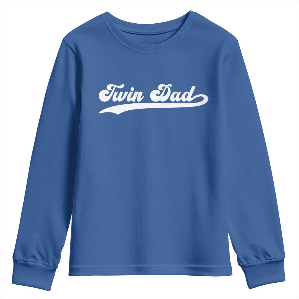 Twin Dad Youth Sweatshirt Vintage Retro Style Fathers Day Presents TS10 Royal Blue Print Your Wear