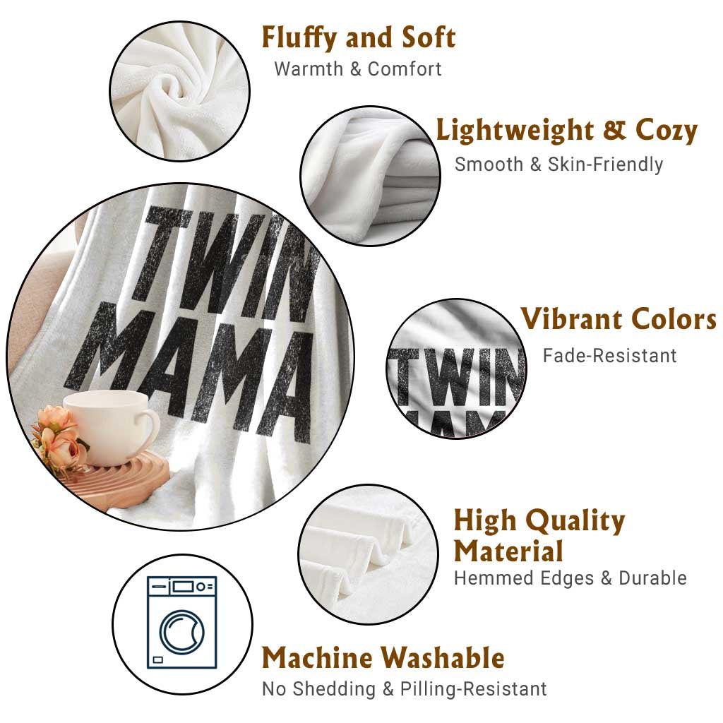 Twin Mama Throw Blanket Pregnancy Announcement New Mom Mothers Day Gift TS10 Print Your Wear