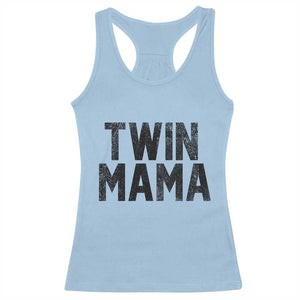 Twin Mama Racerback Tank Top Pregnancy Announcement New Mom Mothers Day Gift TS10 Light Blue Print Your Wear