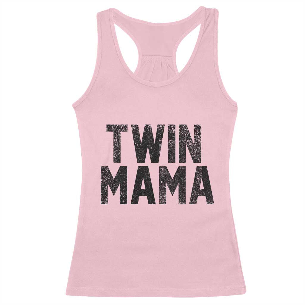 Twin Mama Racerback Tank Top Pregnancy Announcement New Mom Mothers Day Gift TS10 Light Pink Print Your Wear