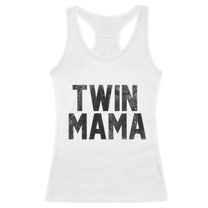 Twin Mama Racerback Tank Top Pregnancy Announcement New Mom Mothers Day Gift TS10 White Print Your Wear