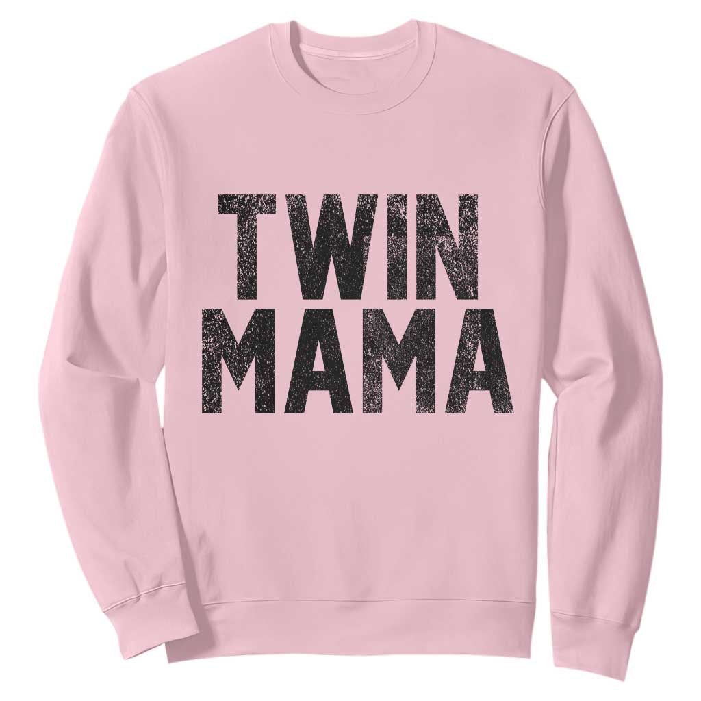 Twin Mama Sweatshirt Pregnancy Announcement New Mom Mothers Day Gift TS10 Light Pink Print Your Wear
