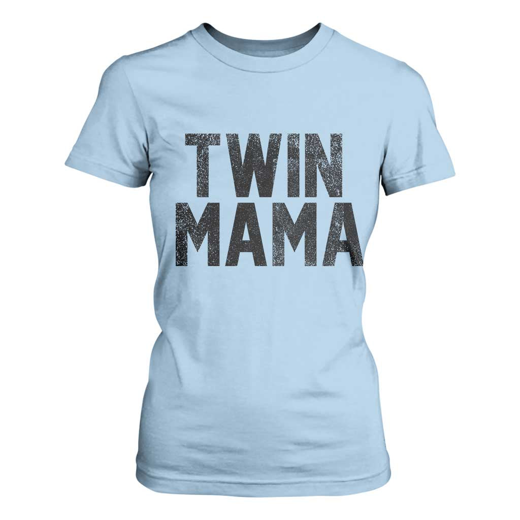 Twin Mama T Shirt For Women Pregnancy Announcement New Mom Mothers Day Gift TS10 Light Blue Print Your Wear