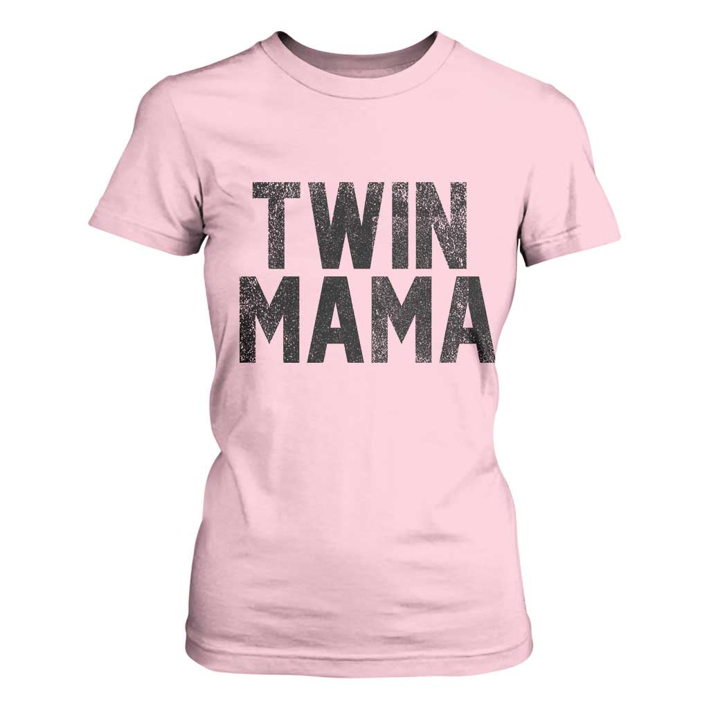 Twin Mama T Shirt For Women Pregnancy Announcement New Mom Mothers Day Gift TS10 Light Pink Print Your Wear