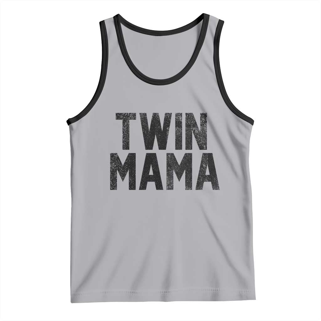 Twin Mama Tank Top Pregnancy Announcement New Mom Mothers Day Gift TS10 Athletic Heather Black Print Your Wear