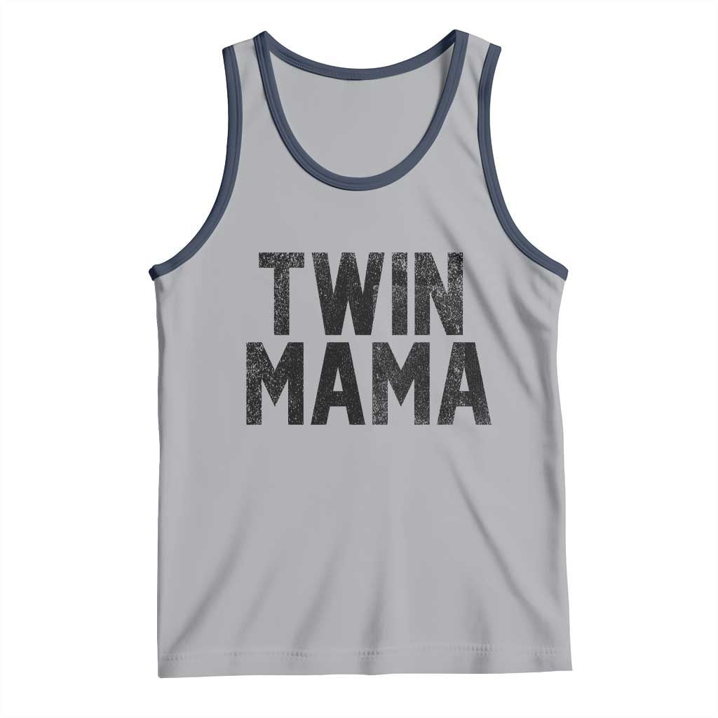 Twin Mama Tank Top Pregnancy Announcement New Mom Mothers Day Gift TS10 Athletic Heather Navy Print Your Wear