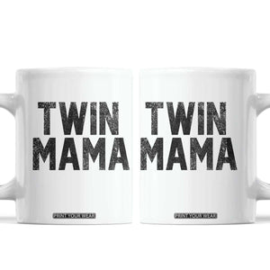 Twin Mama Coffee Mug Pregnancy Announcement New Mom Mothers Day Gift TS10 White Print Your Wear