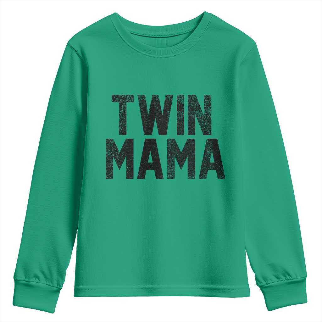 Twin Mama Youth Sweatshirt Pregnancy Announcement New Mom Mothers Day Gift TS10 Irish Green Print Your Wear