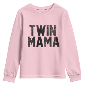 Twin Mama Youth Sweatshirt Pregnancy Announcement New Mom Mothers Day Gift TS10 Light Pink Print Your Wear