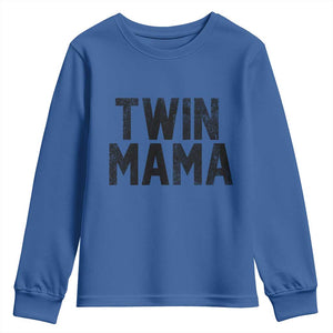 Twin Mama Youth Sweatshirt Pregnancy Announcement New Mom Mothers Day Gift TS10 Royal Blue Print Your Wear