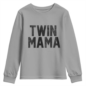Twin Mama Youth Sweatshirt Pregnancy Announcement New Mom Mothers Day Gift TS10 Sport Gray Print Your Wear