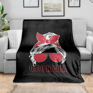 Georgia Lovers Throw Blanket Bulldogs Game Day Messy Bun TS10 Print Your Wear