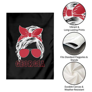 Georgia Lovers Garden Flag Bulldogs Game Day Messy Bun TS10 Print Your Wear