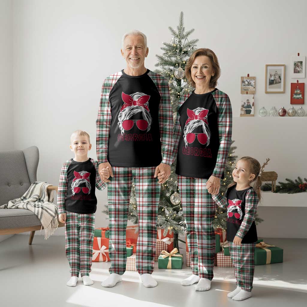 Georgia Lovers Plaid Pajama Set Bulldogs Game Day Messy Bun TS10 Christmas Plaid Print Your Wear