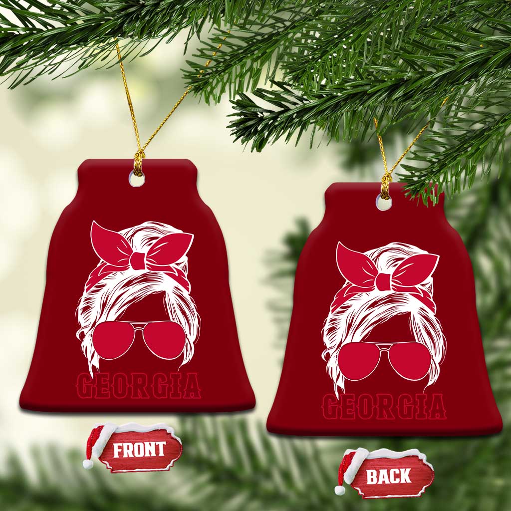 Georgia Lovers Ceramic Ornament Bulldogs Game Day Messy Bun TS10 Print Your Wear