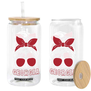 Georgia Lovers Glass Can Bulldogs Game Day Messy Bun TS10 Print Your Wear