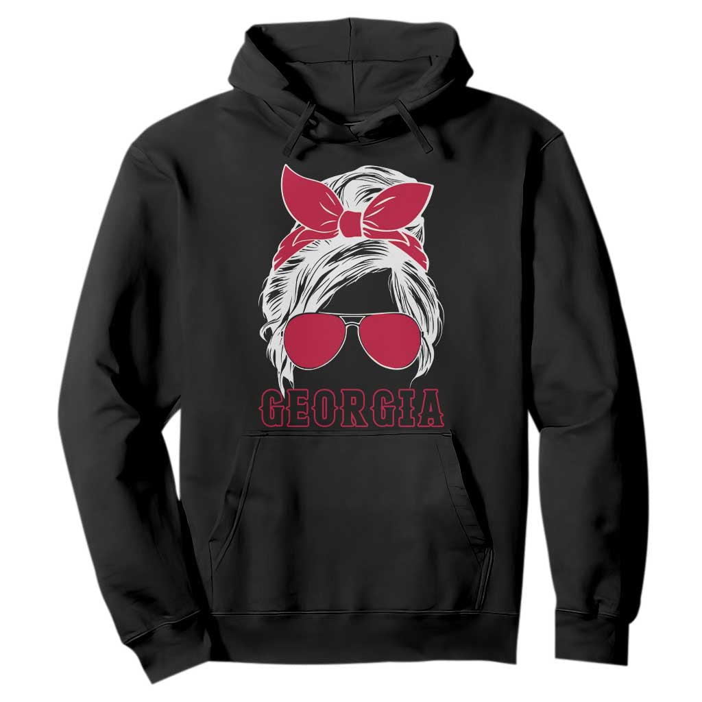 Georgia Lovers Hoodie Bulldogs Game Day Messy Bun TS10 Black Print Your Wear
