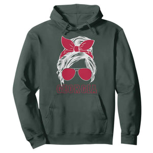 Georgia Lovers Hoodie Bulldogs Game Day Messy Bun TS10 Dark Forest Green Print Your Wear