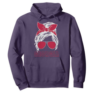 Georgia Lovers Hoodie Bulldogs Game Day Messy Bun TS10 Purple Print Your Wear