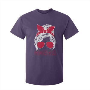 Georgia Lovers T Shirt For Kid Bulldogs Game Day Messy Bun TS10 Purple Print Your Wear