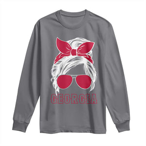 Georgia Lovers Long Sleeve Shirt Bulldogs Game Day Messy Bun TS10 Charcoal Print Your Wear