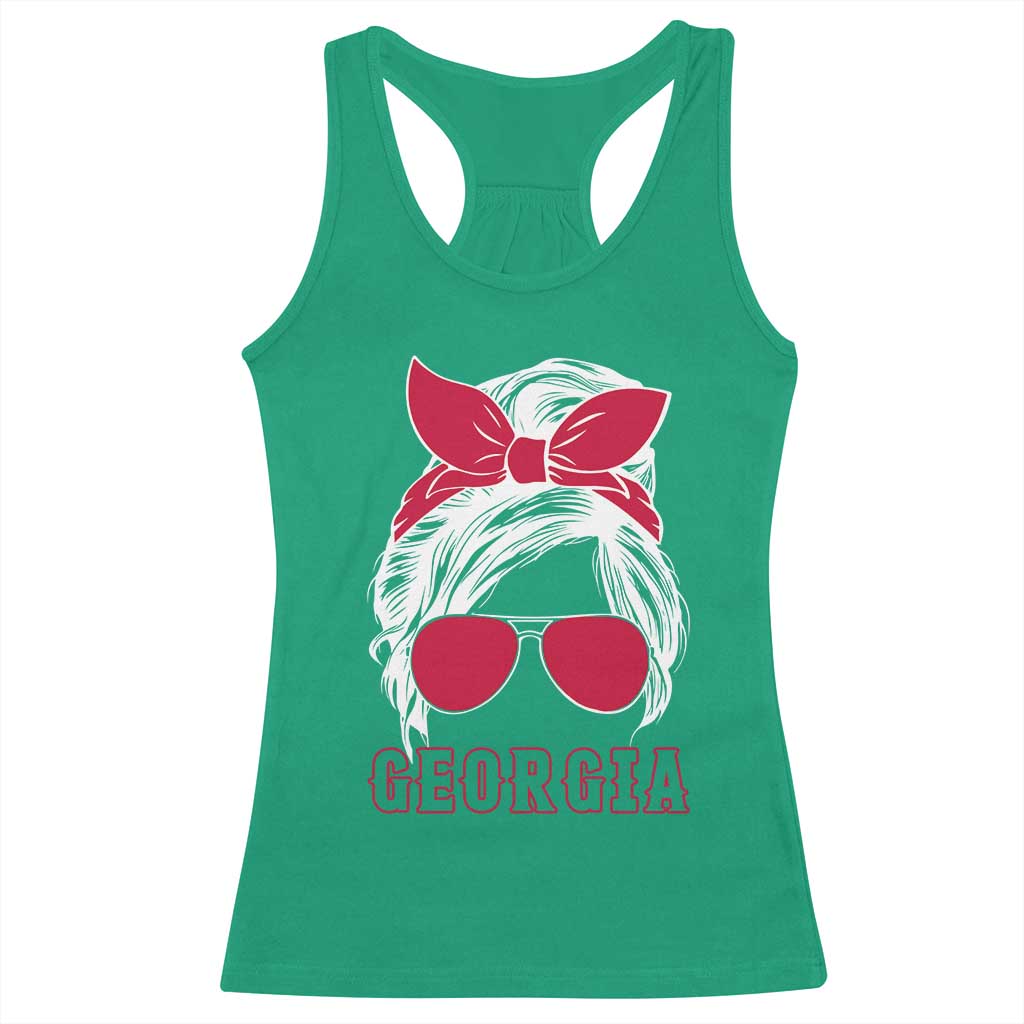 Georgia Lovers Racerback Tank Top Bulldogs Game Day Messy Bun TS10 Irish Green Print Your Wear