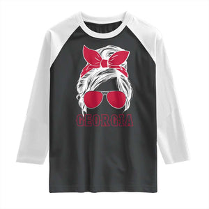 Georgia Lovers Raglan Shirt Bulldogs Game Day Messy Bun TS10 Black White Print Your Wear