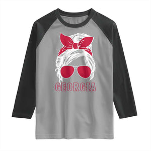 Georgia Lovers Raglan Shirt Bulldogs Game Day Messy Bun TS10 Sport Gray Black Print Your Wear