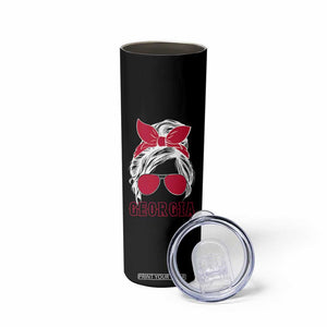 Georgia Lovers Skinny Tumbler Bulldogs Game Day Messy Bun TS10 Print Your Wear