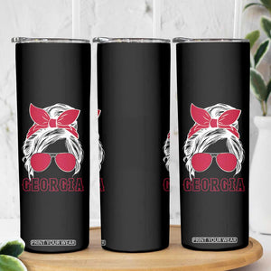 Georgia Lovers Skinny Tumbler Bulldogs Game Day Messy Bun TS10 Print Your Wear