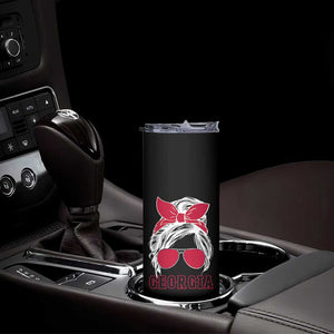 Georgia Lovers Skinny Tumbler Bulldogs Game Day Messy Bun TS10 Print Your Wear