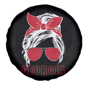 Georgia Lovers Spare Tire Cover Bulldogs Game Day Messy Bun TS10 Print Your Wear