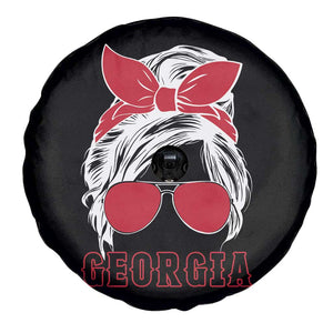 Georgia Lovers Spare Tire Cover Bulldogs Game Day Messy Bun TS10 Print Your Wear