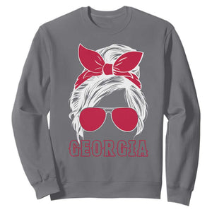 Georgia Lovers Sweatshirt Bulldogs Game Day Messy Bun TS10 Charcoal Print Your Wear