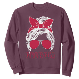Georgia Lovers Sweatshirt Bulldogs Game Day Messy Bun TS10 Maroon Print Your Wear