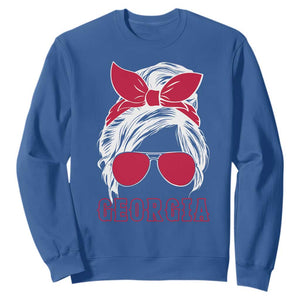 Georgia Lovers Sweatshirt Bulldogs Game Day Messy Bun TS10 Royal Blue Print Your Wear