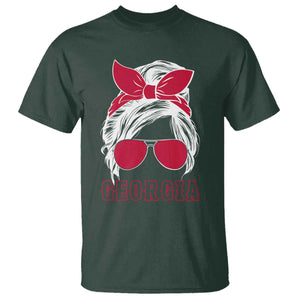 Georgia Lovers T Shirt Bulldogs Game Day Messy Bun TS10 Dark Forest Green Print Your Wear