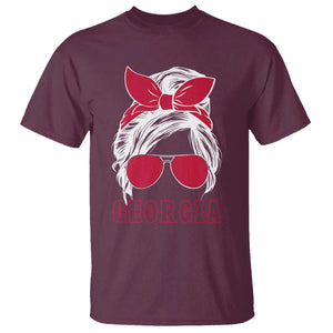 Georgia Lovers T Shirt Bulldogs Game Day Messy Bun TS10 Maroon Print Your Wear