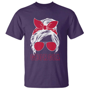 Georgia Lovers T Shirt Bulldogs Game Day Messy Bun TS10 Purple Print Your Wear