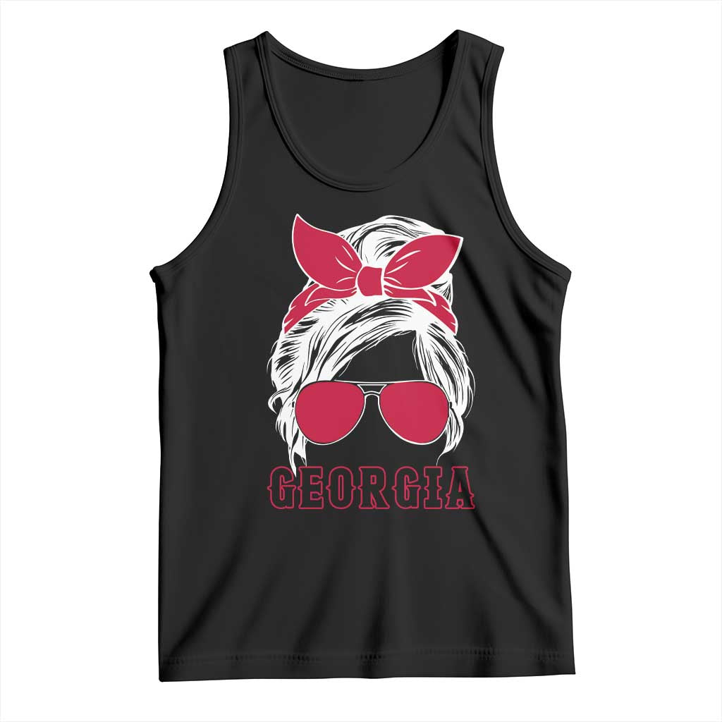 Georgia Lovers Tank Top Bulldogs Game Day Messy Bun TS10 Black Print Your Wear