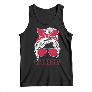 Georgia Lovers Tank Top Bulldogs Game Day Messy Bun TS10 Black Print Your Wear