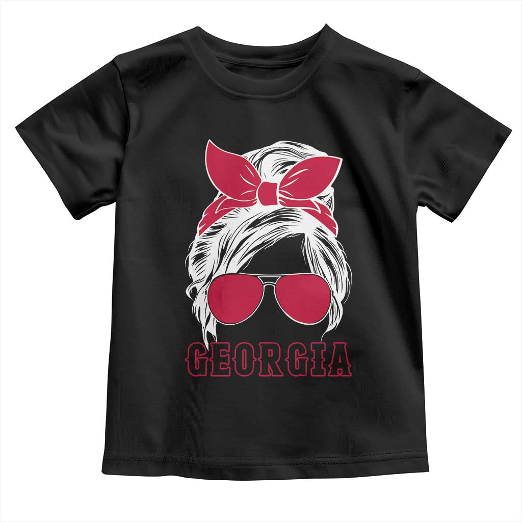 Georgia Lovers Toddler T Shirt Bulldogs Game Day Messy Bun TS10 Black Print Your Wear